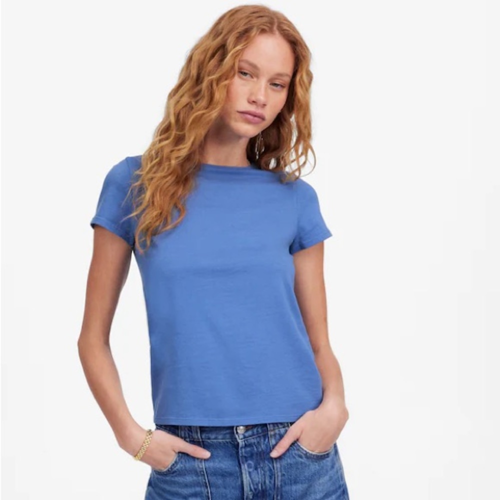 Madewell Short Sleeve Tee in Periwinkle Blue